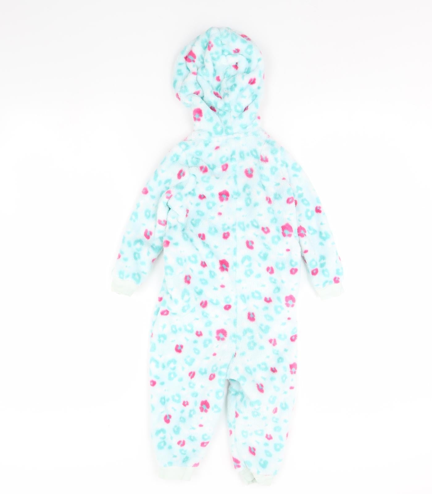 m&s Girls Blue Animal Print  Cami One Piece Size 12-18 Months