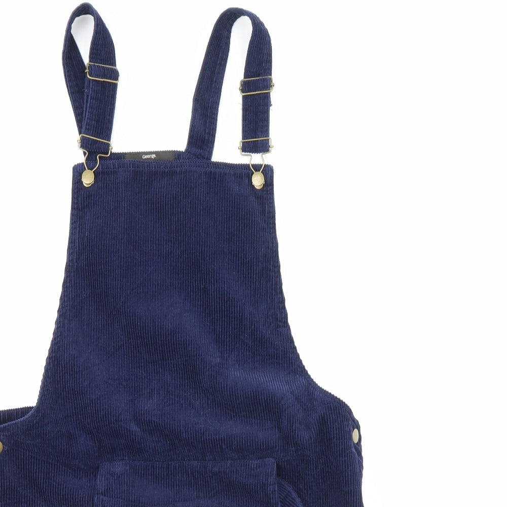George Womens Blue  Corduroy Pinafore/Dungaree Dress  Size 14