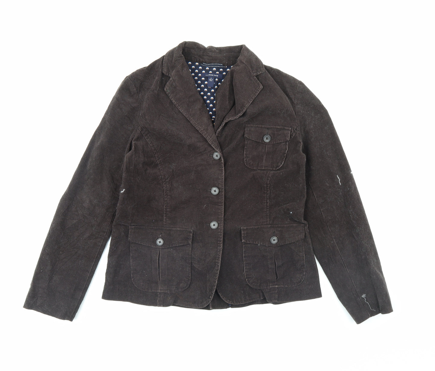 Lands' End Womens Brown  Corduroy Jacket  Size 12