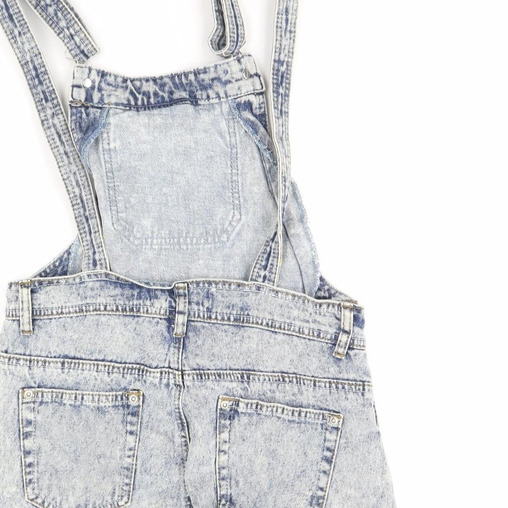 Boohoo Womens Blue  Denim Playsuit One-Piece Size 10