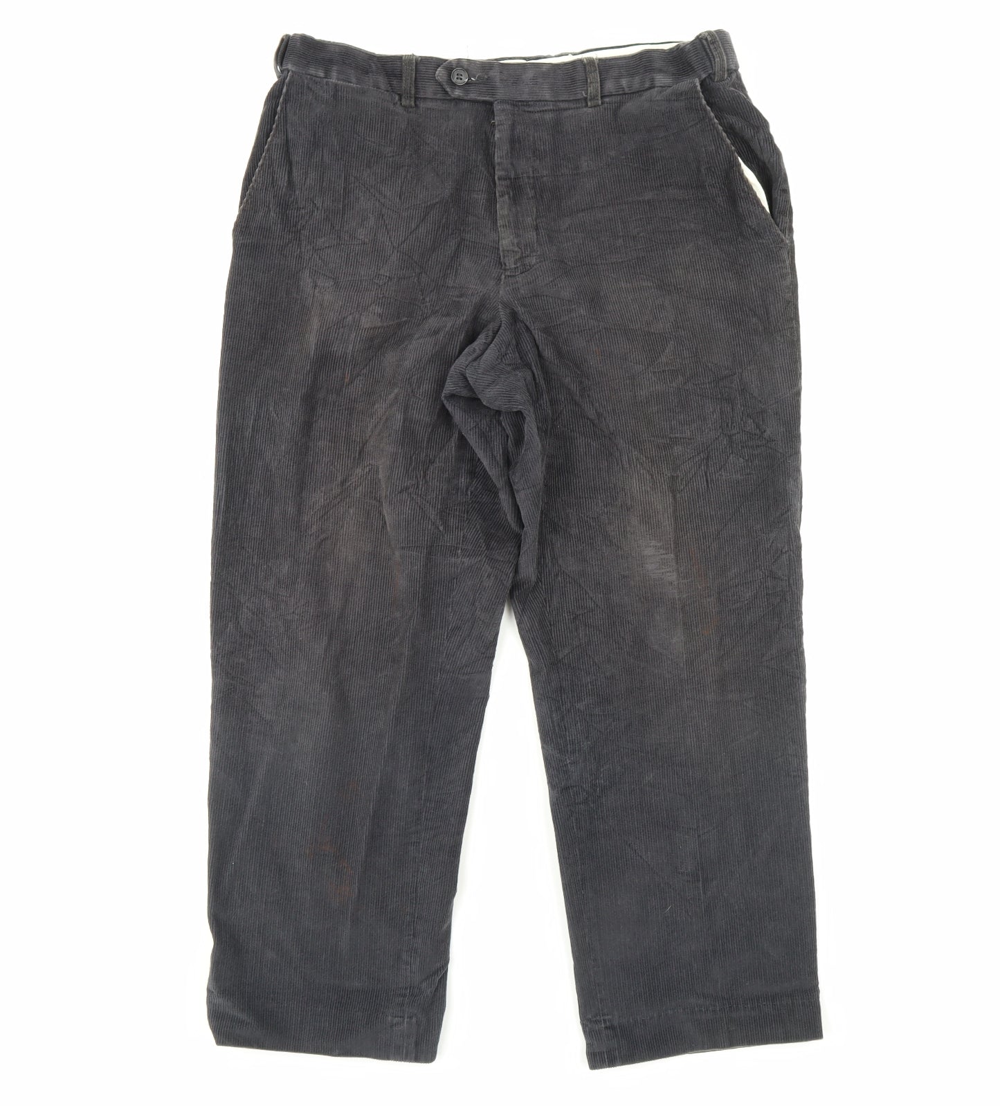 m&s Mens Black  Corduroy Trousers  Size 34 in L29 in