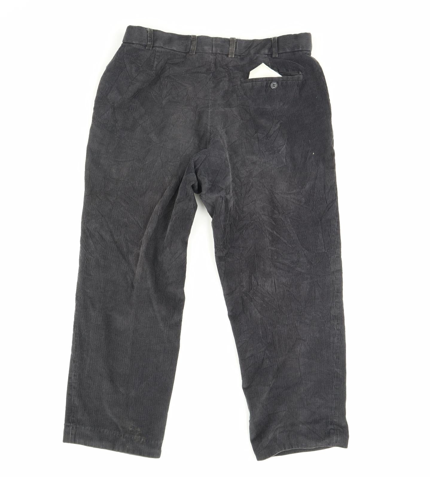 m&s Mens Black  Corduroy Trousers  Size 34 in L29 in