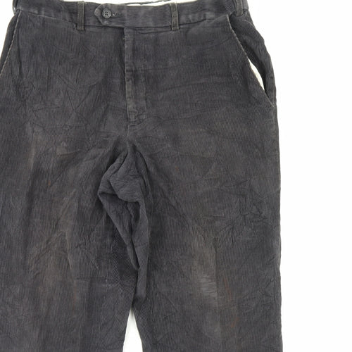 m&s Mens Black  Corduroy Trousers  Size 34 in L29 in