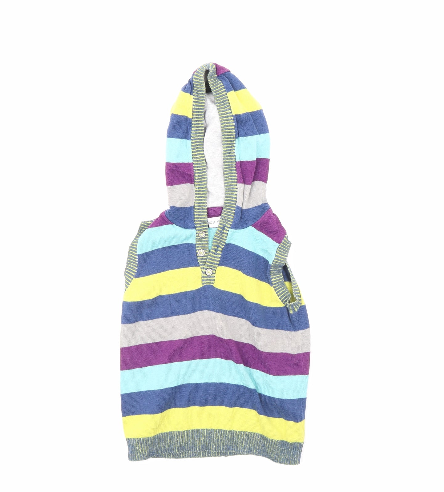 m&s Boys Multicoloured Striped  Pullover Hoodie Size 5 Years