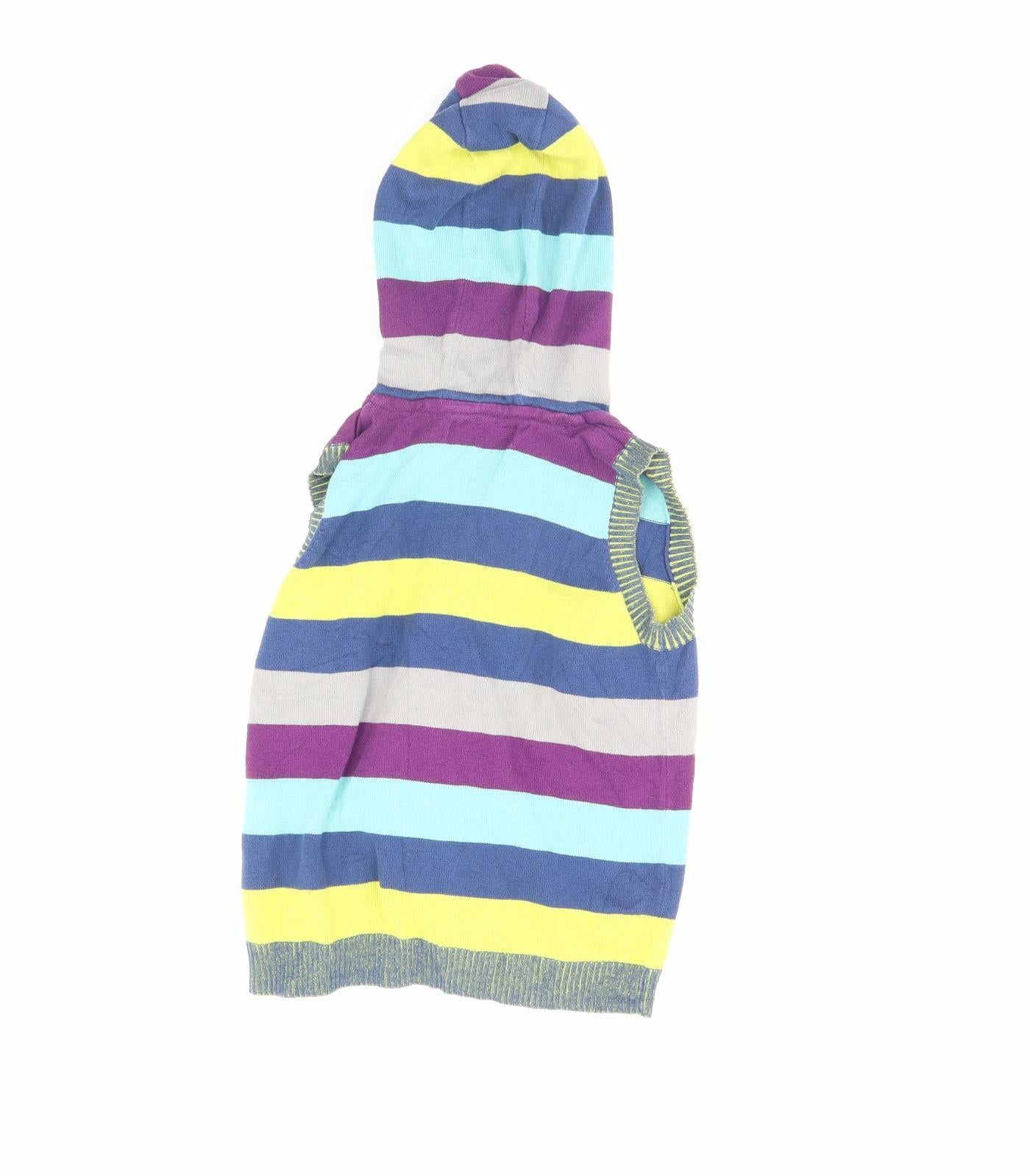 m&s Boys Multicoloured Striped  Pullover Hoodie Size 5 Years