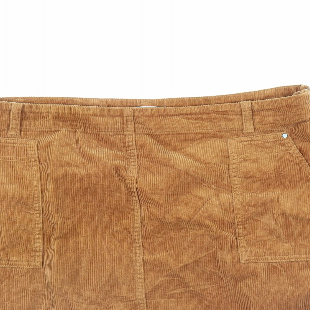 TU Womens Brown  Corduroy Mini Skirt Size 18