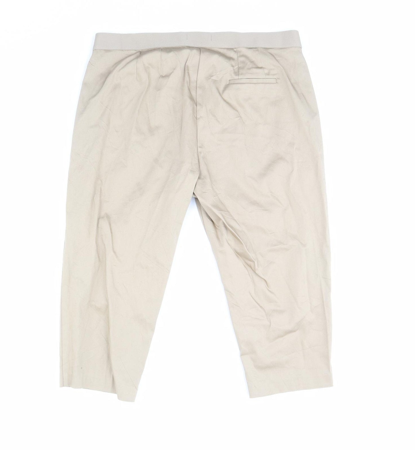m&s Womens Beige   Cropped Trousers Size 18 L21 in