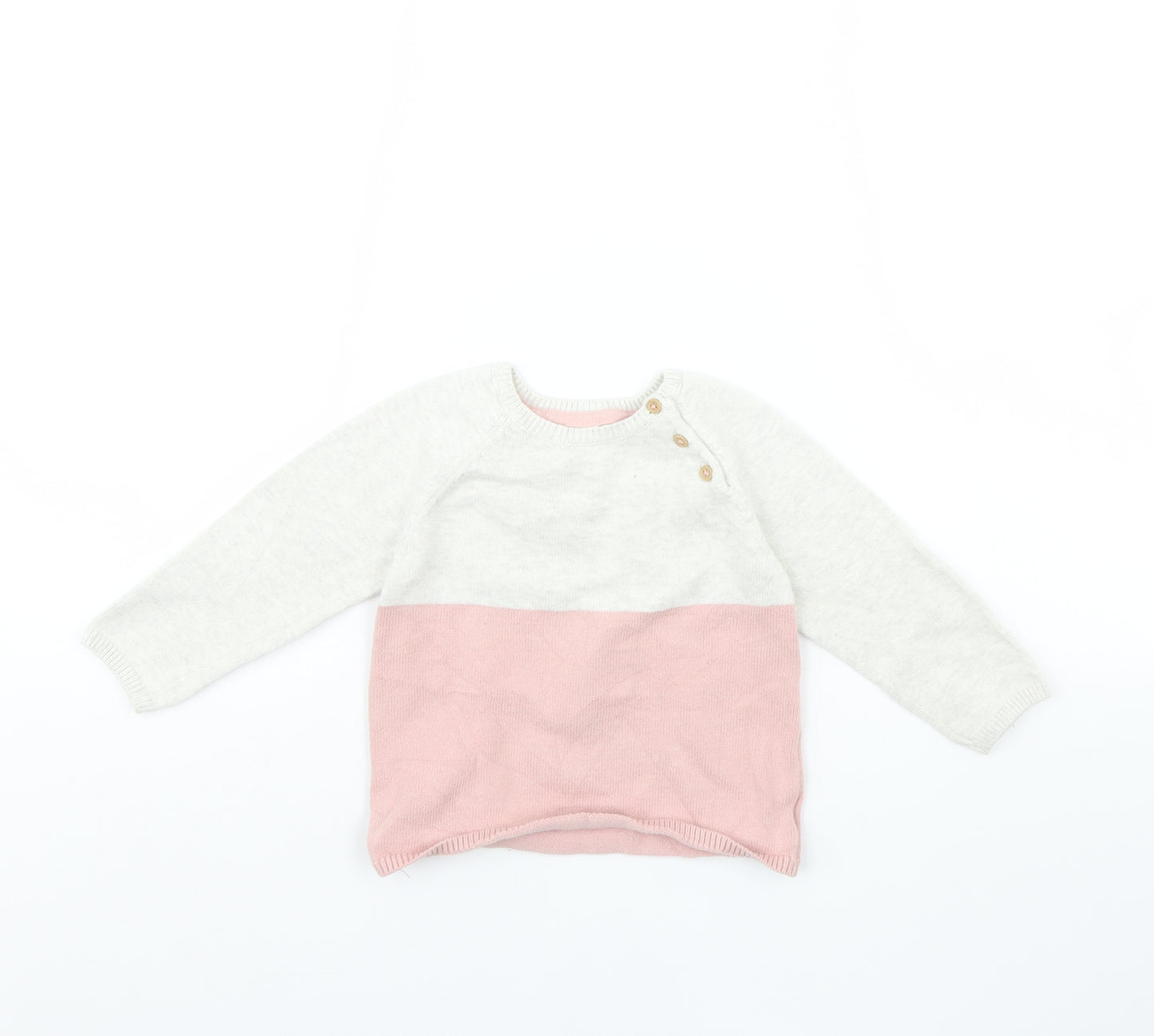 H&M Girls Pink   Pullover Jumper Size 12-18 Months