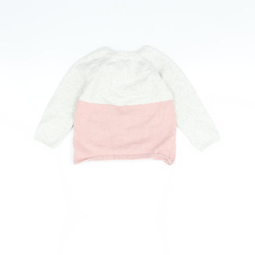 H&M Girls Pink   Pullover Jumper Size 12-18 Months