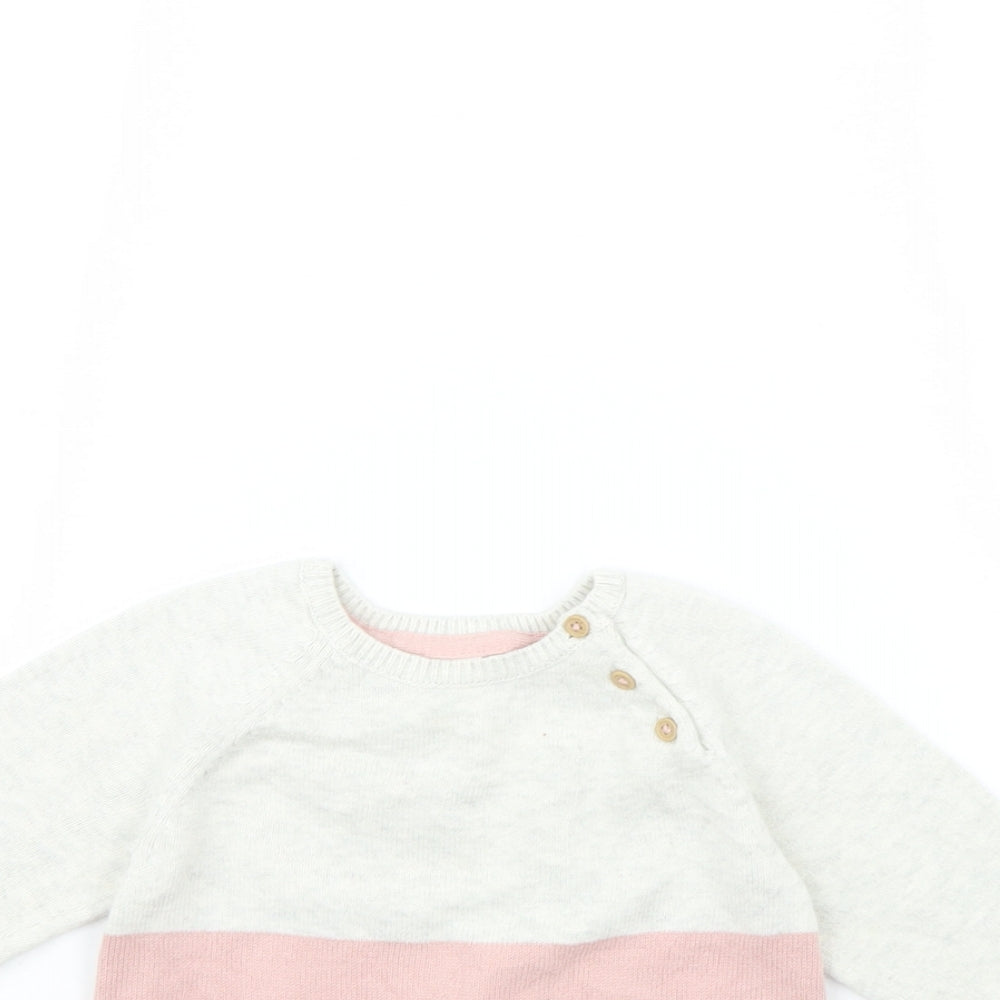 H&M Girls Pink   Pullover Jumper Size 12-18 Months
