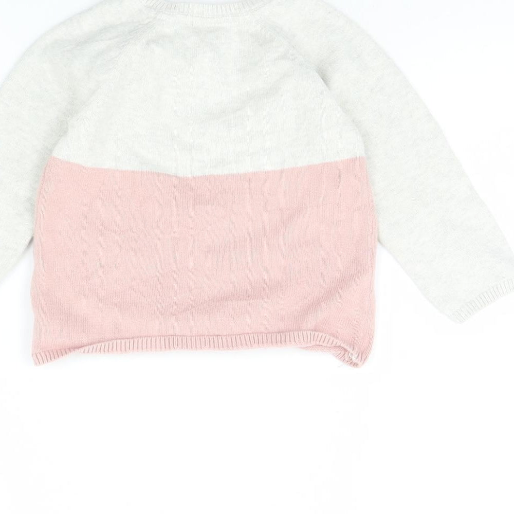 H&M Girls Pink   Pullover Jumper Size 12-18 Months