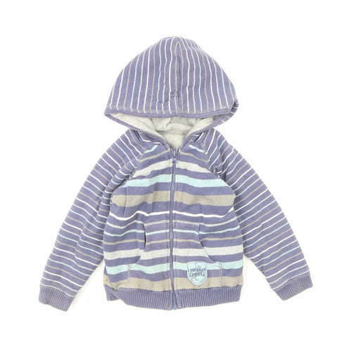 Preworn Boys Blue Striped  Jacket  Size 24 Months