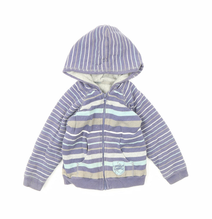 Preworn Boys Blue Striped  Jacket  Size 24 Months