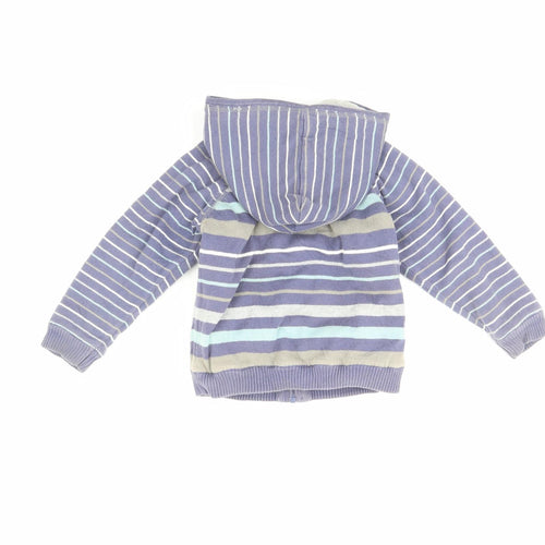 Preworn Boys Blue Striped  Jacket  Size 24 Months