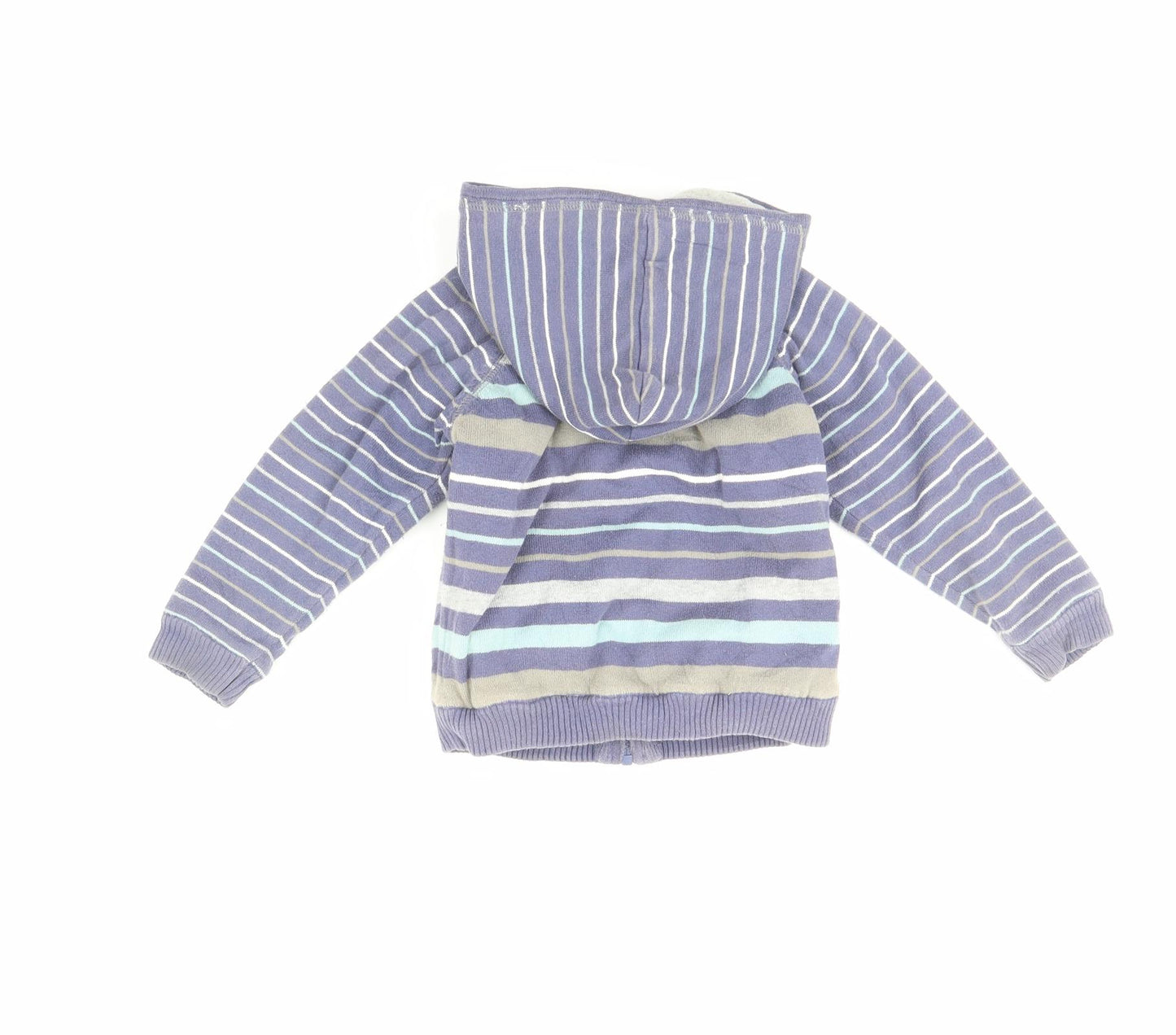 Preworn Boys Blue Striped  Jacket  Size 24 Months