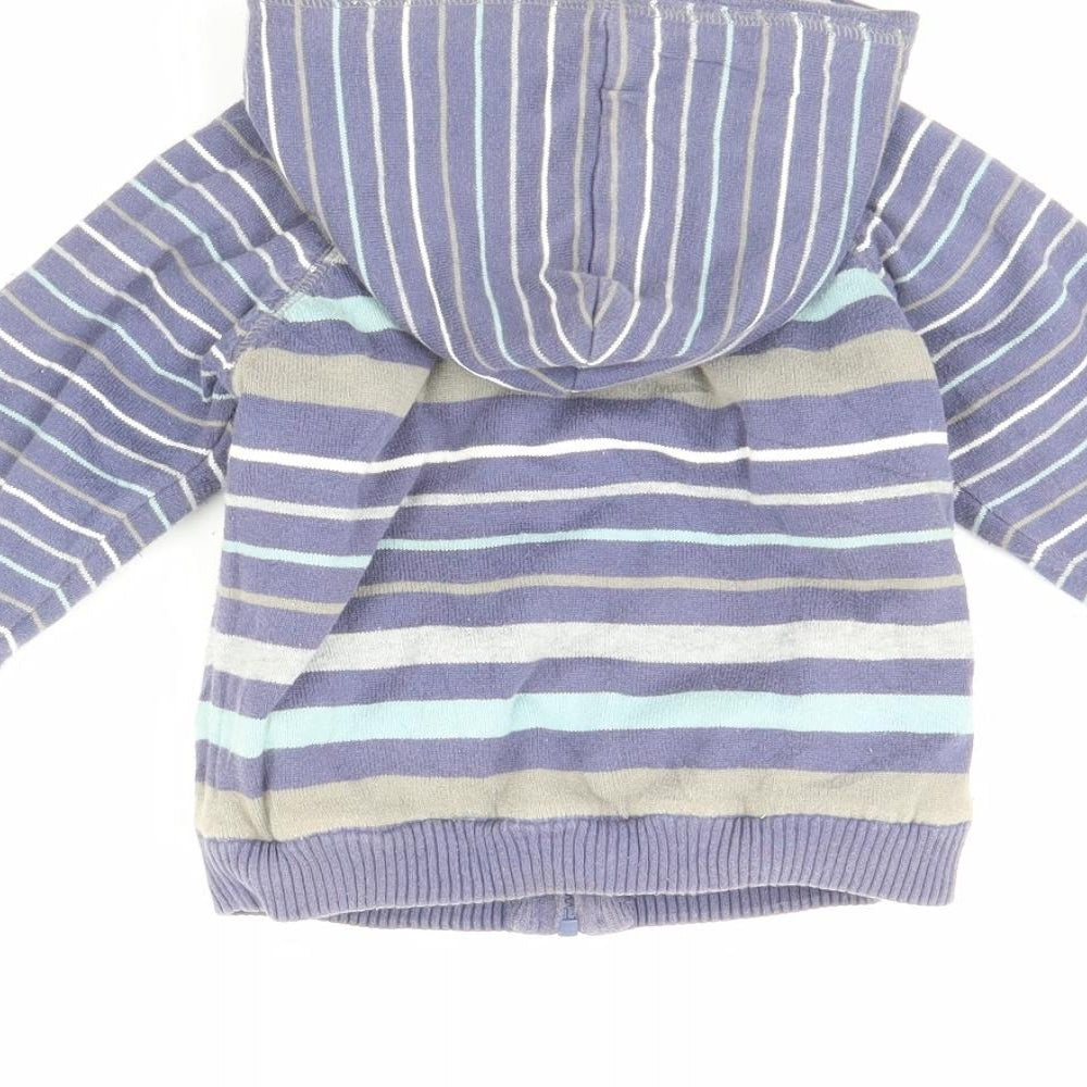 Preworn Boys Blue Striped  Jacket  Size 24 Months