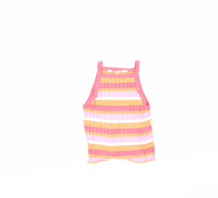 H&M Girls Multicoloured Striped Cropped Tank Size 2 Years