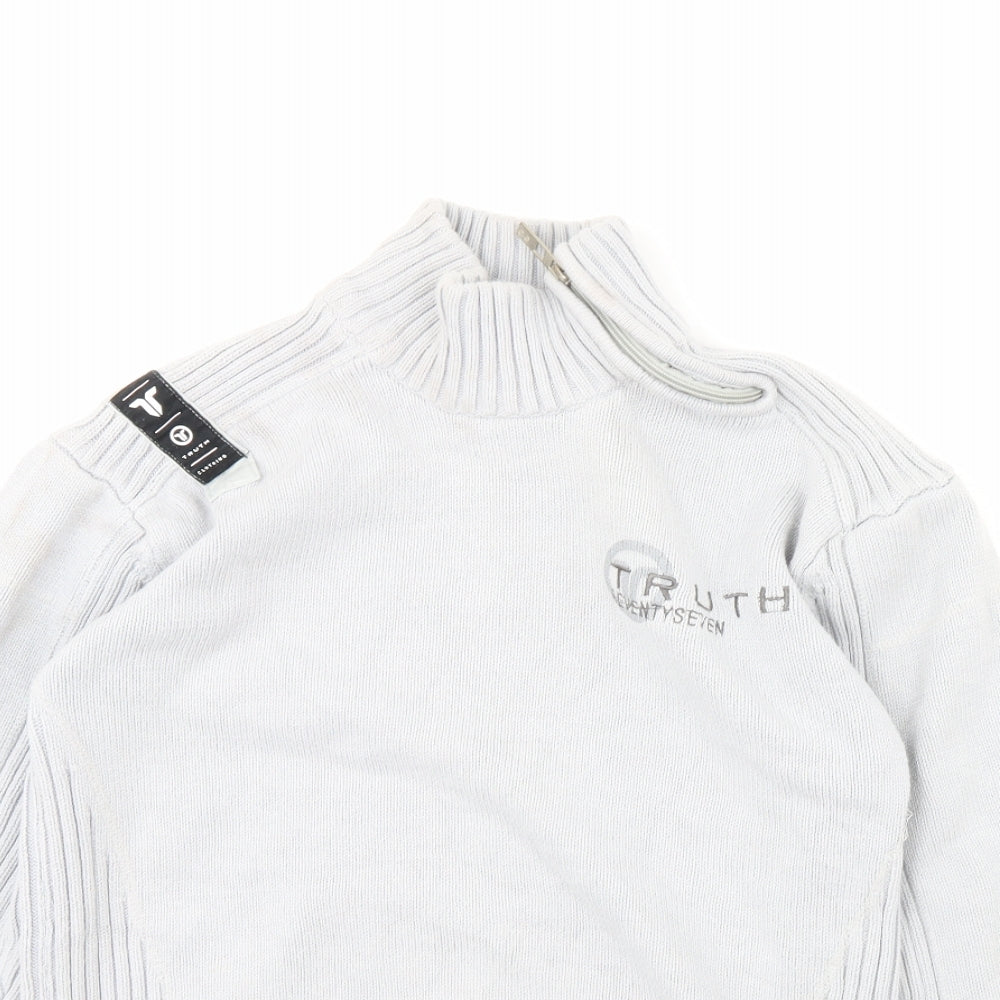 Truth clothing Mens Grey   Henley Jumper Size L