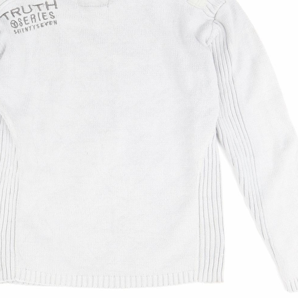 Truth clothing Mens Grey   Henley Jumper Size L