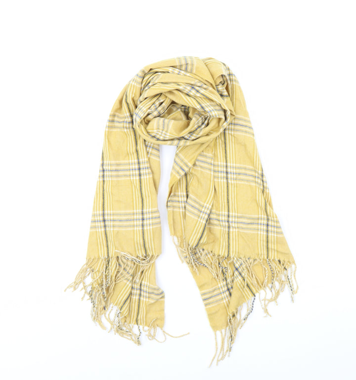 Preworn Womens Yellow Check Scarf