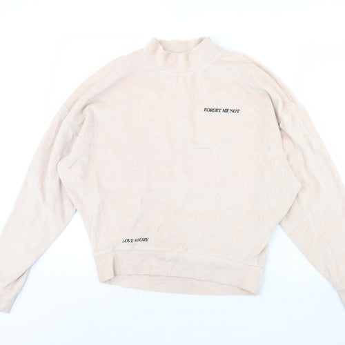 Topshop Womens Pink  Velour Pullover Jumper Size 8