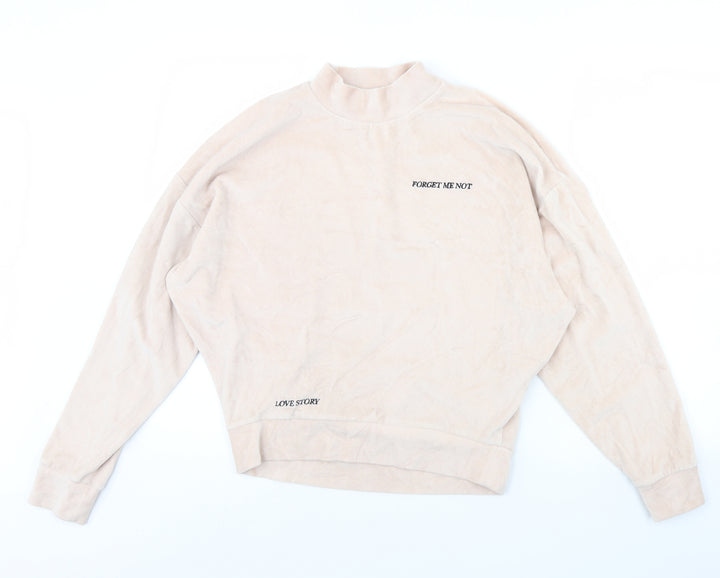 Topshop Womens Pink  Velour Pullover Jumper Size 8