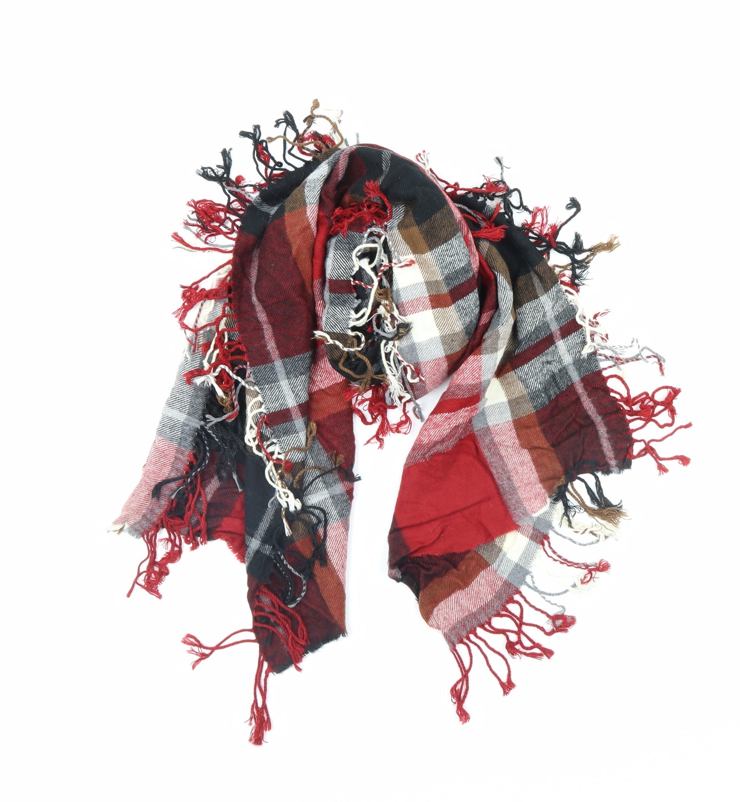 Preworn Womens Red Check   Scarf