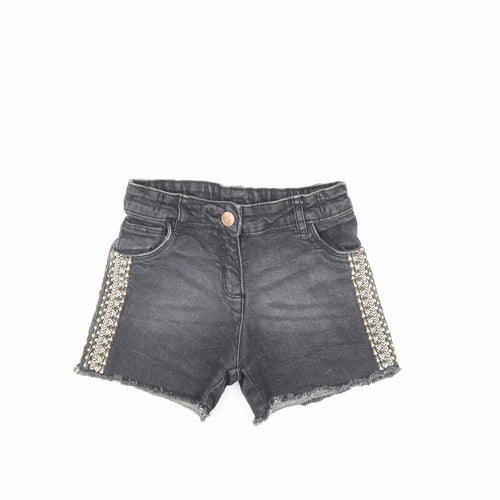 TU Girls Black  Denim Cut-Off Shorts Size 9 Years