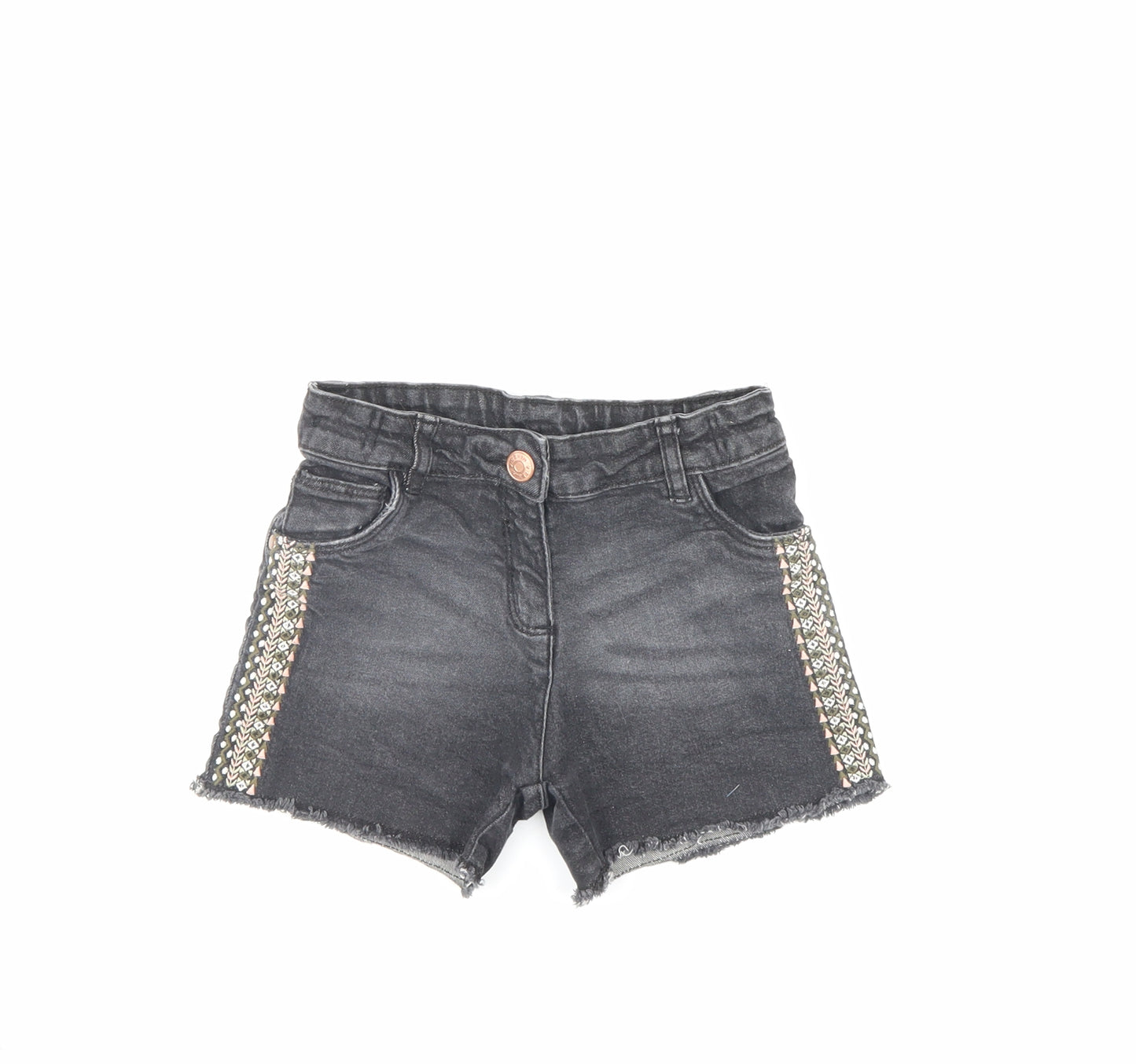 TU Girls Black  Denim Cut-Off Shorts Size 9 Years