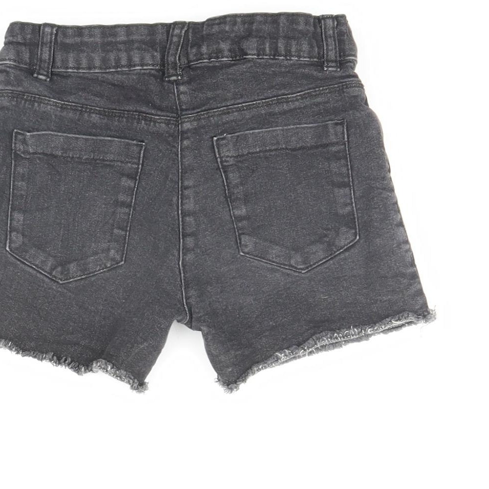 TU Girls Black  Denim Cut-Off Shorts Size 9 Years