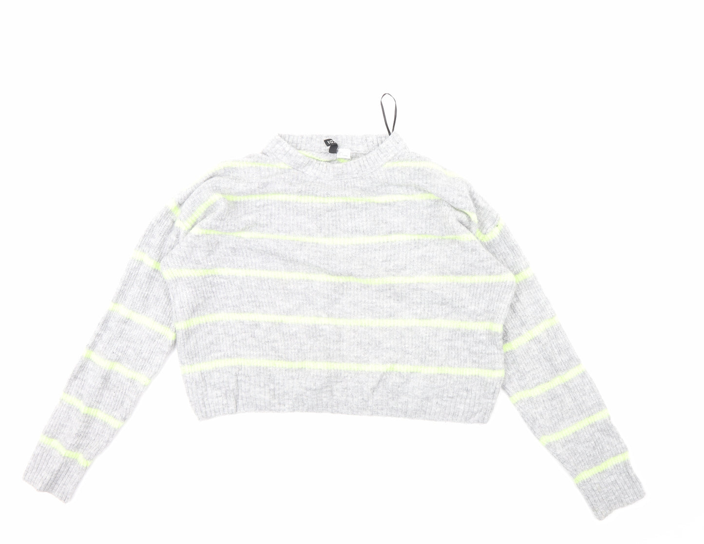 Divided Womens Grey Striped  Pullover Jumper Size S