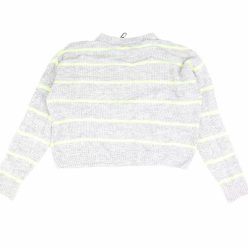 Divided Womens Grey Striped  Pullover Jumper Size S