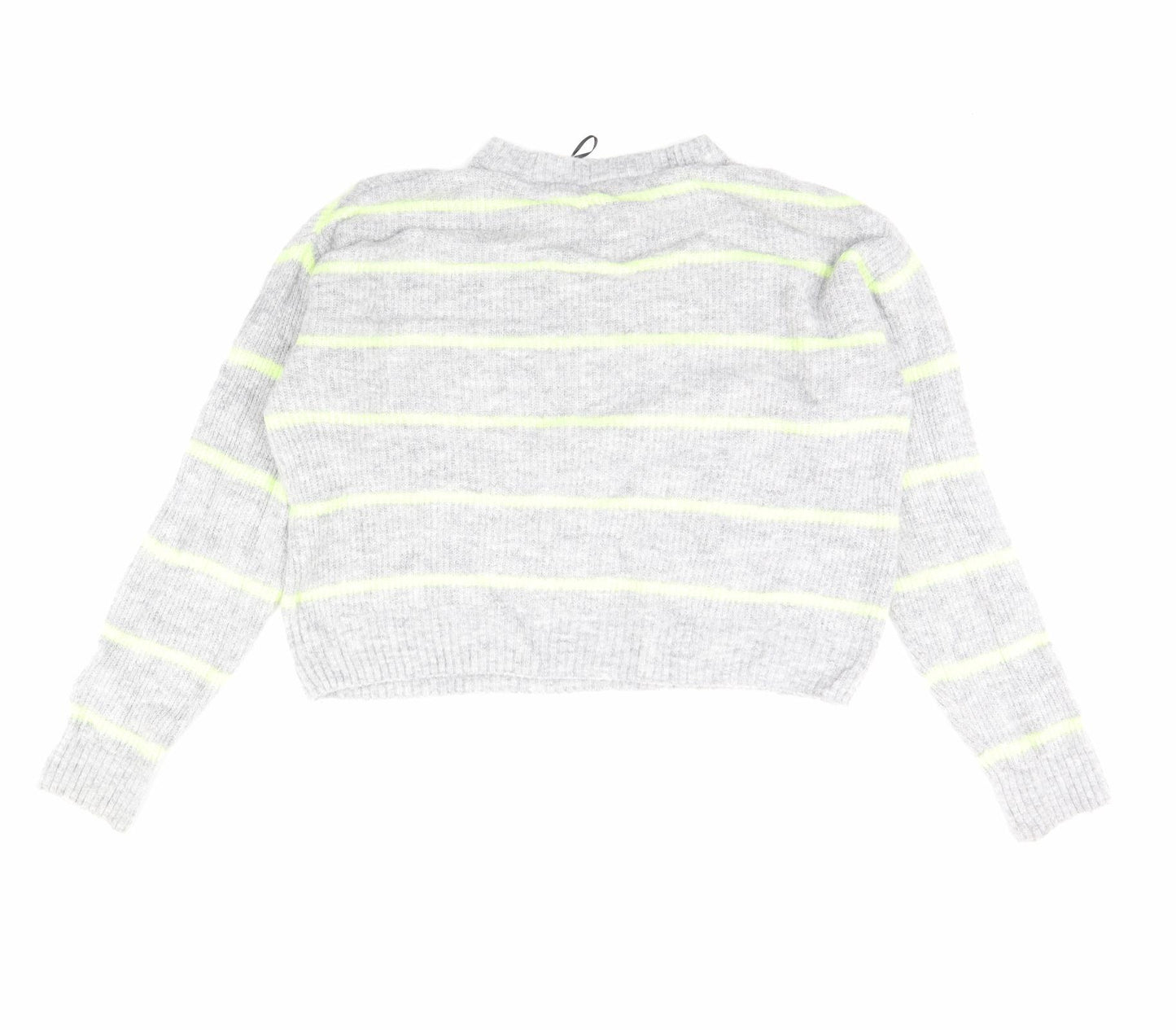 Divided Womens Grey Striped  Pullover Jumper Size S