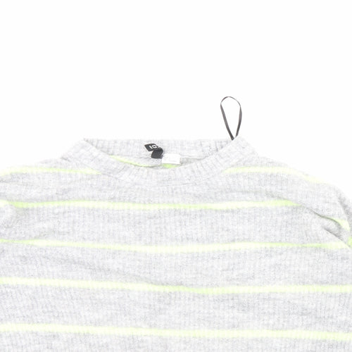 Divided Womens Grey Striped  Pullover Jumper Size S