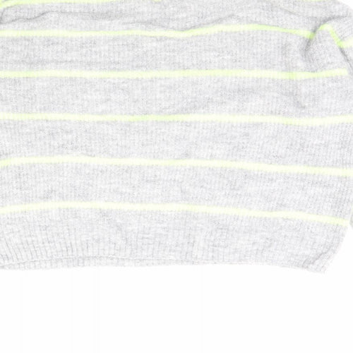 Divided Womens Grey Striped  Pullover Jumper Size S