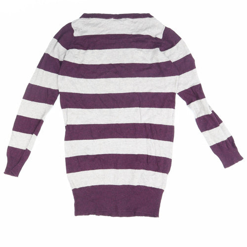 George Womens Grey Striped  Pullover Jumper Size 10