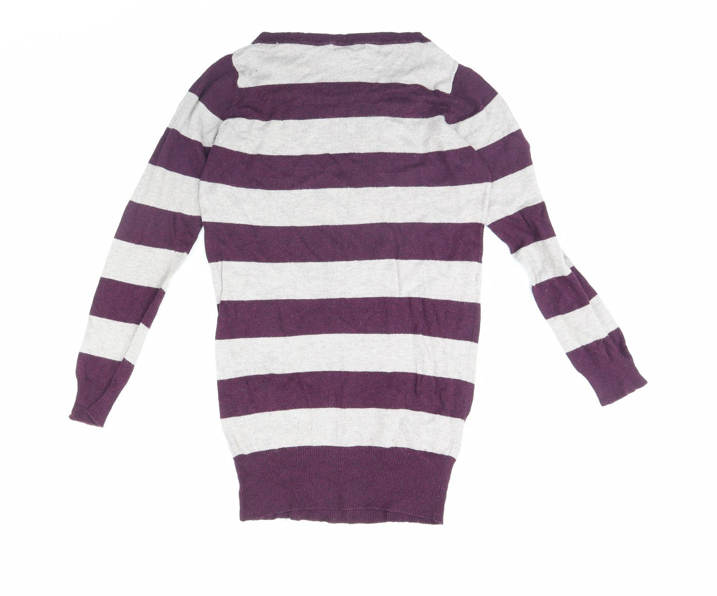George Womens Grey Striped  Pullover Jumper Size 10