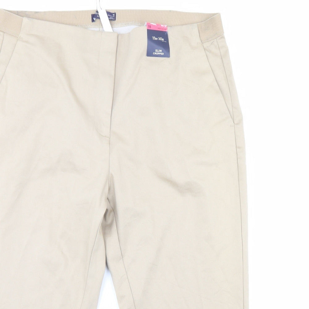 m&S Womens Beige   Cropped Trousers Size 18 L20 in