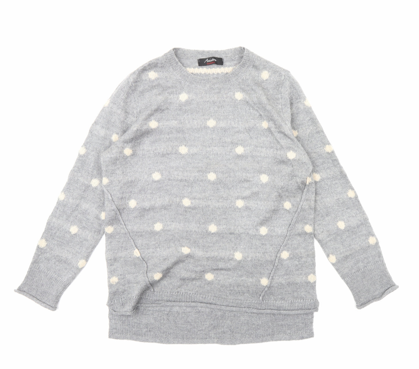 Aniston Womens Grey Polka Dot  Pullover Jumper Size 10