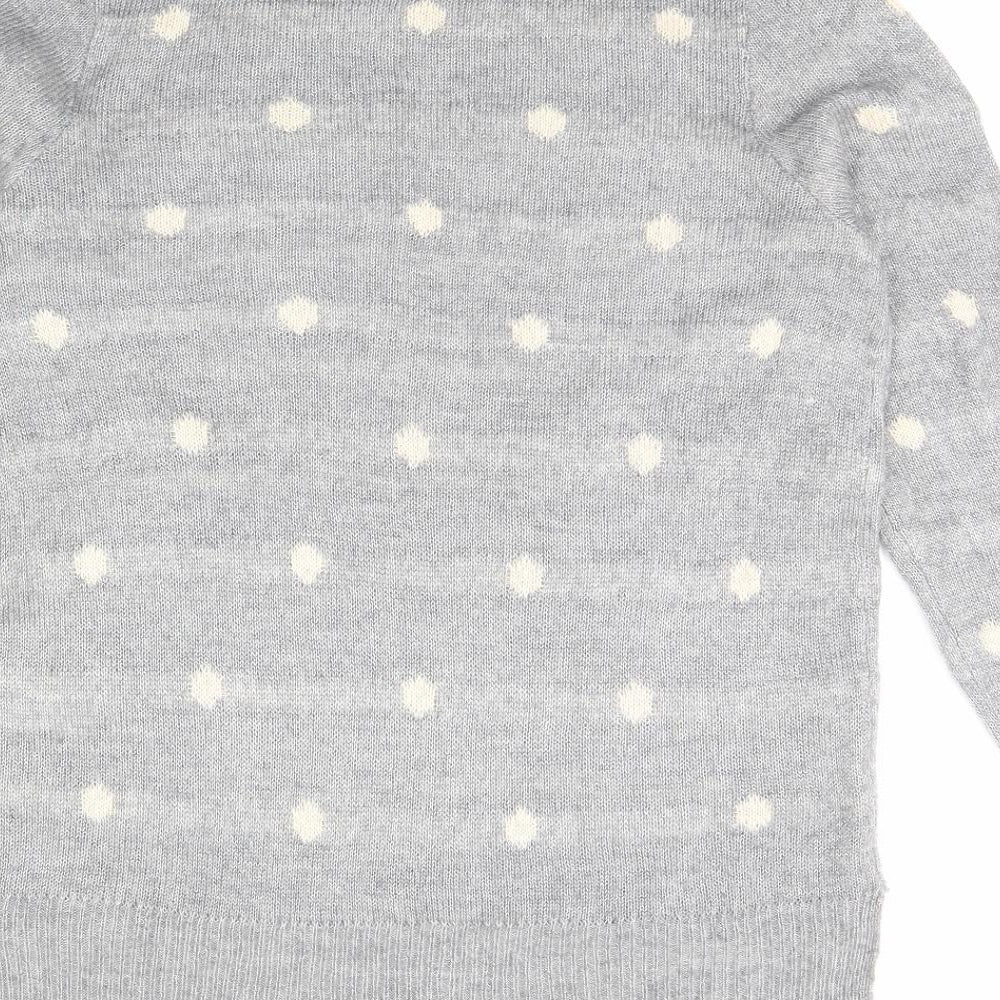 Aniston Womens Grey Polka Dot  Pullover Jumper Size 10