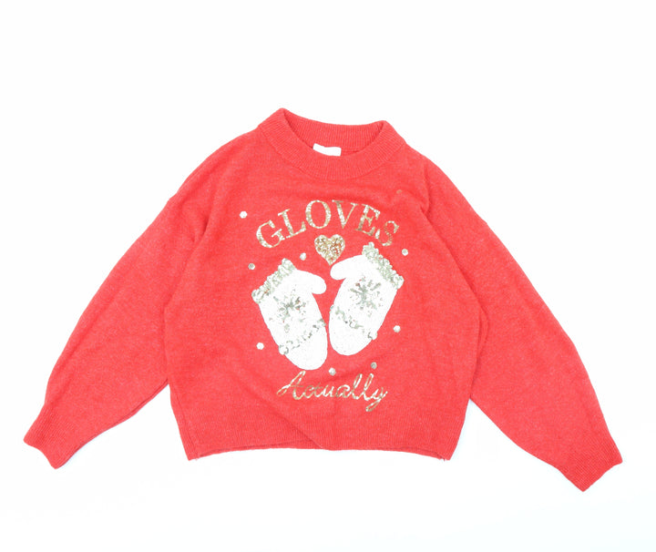 H&M Womens Red Pullover Jumper Size M