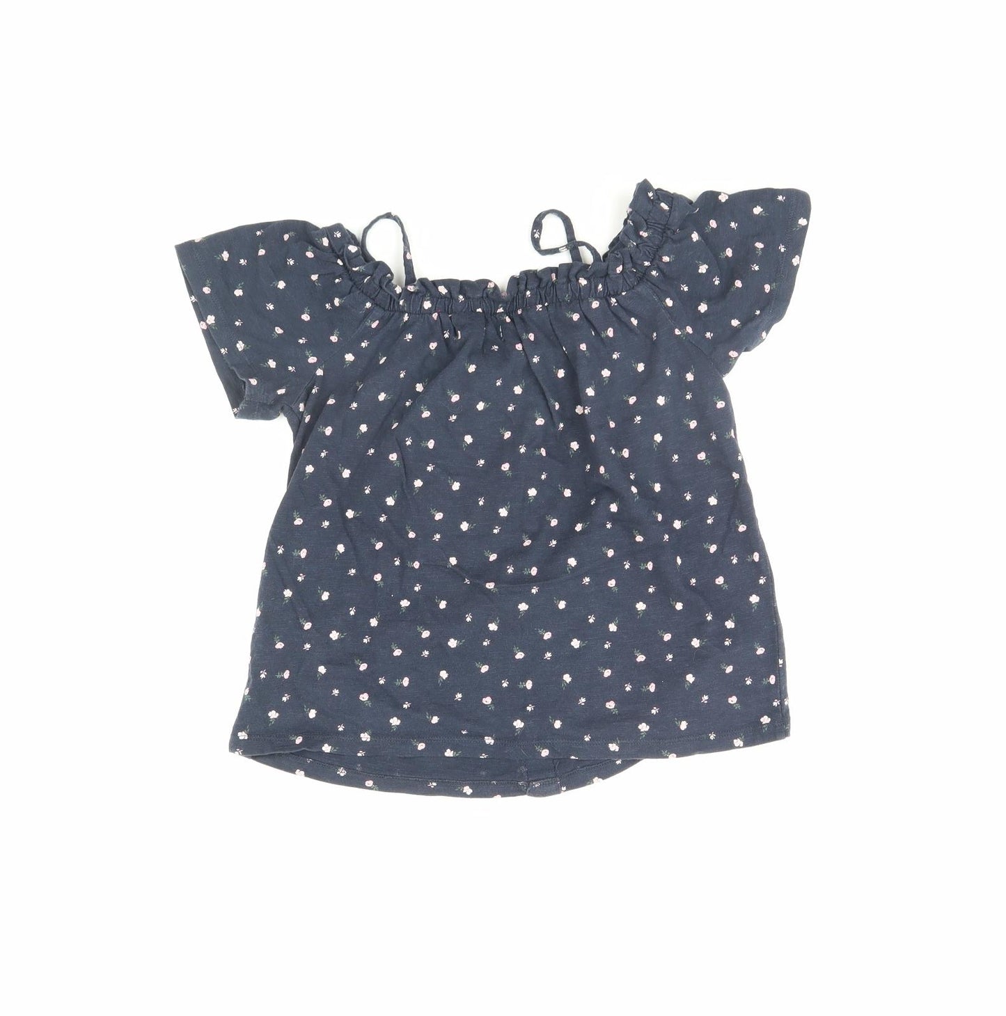 NEXT Girls Blue Floral  Basic Blouse Size 10 Years