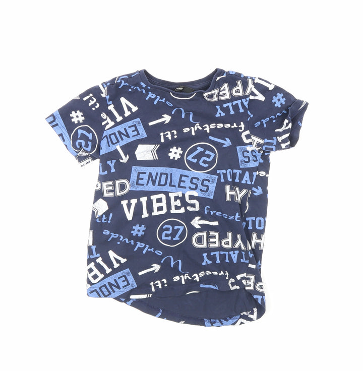 George Boys Blue Spotted  Basic T-Shirt Size 5 Years