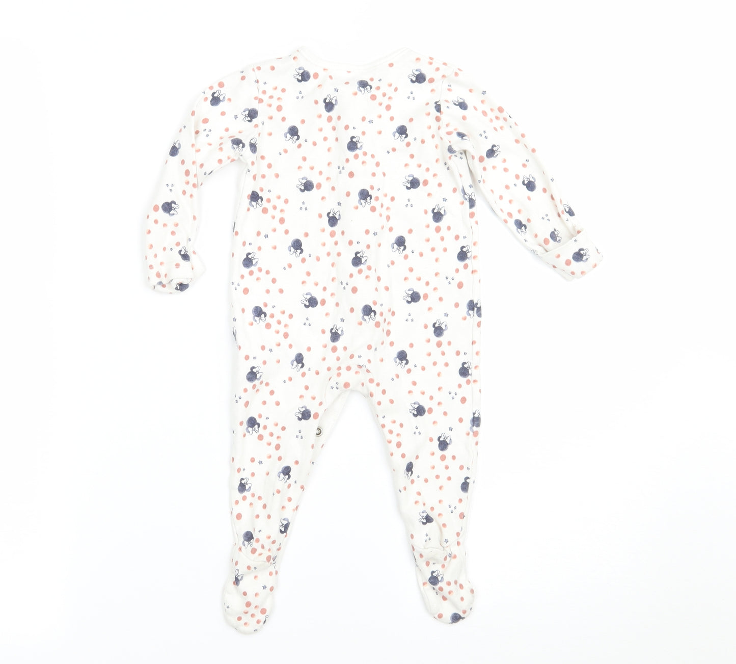 George Girls Beige Geometric  Babygrow One-Piece Size 3-6 Months  - Disney Minnie Mouse