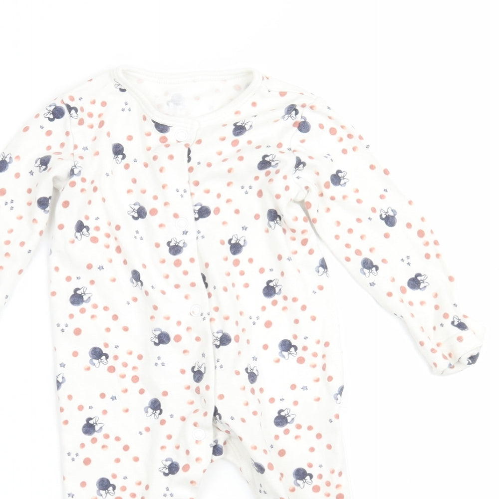 George Girls Beige Geometric  Babygrow One-Piece Size 3-6 Months  - Disney Minnie Mouse