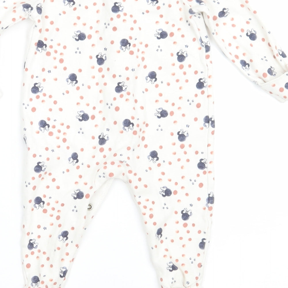 George Girls Beige Geometric  Babygrow One-Piece Size 3-6 Months  - Disney Minnie Mouse