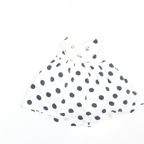 mamas & papas Girls White Polka Dot  A-Line  Size 3-6 Months