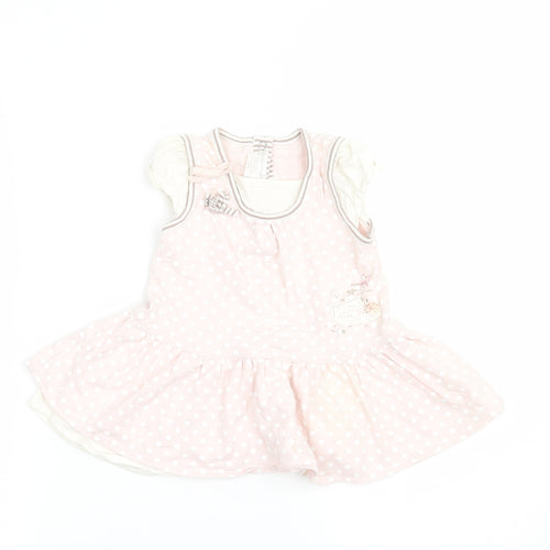 mamas & papas Girls Beige Polka Dot  A-Line  Size 6-9 Months