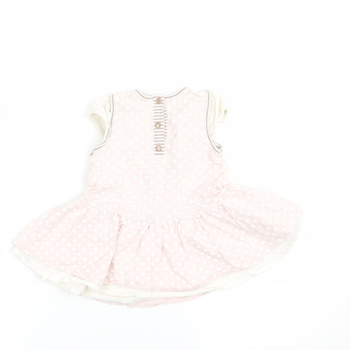 mamas & papas Girls Beige Polka Dot  A-Line  Size 6-9 Months