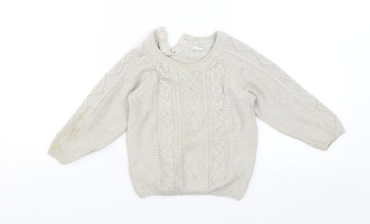 Front view of H&M Baby Grey jumper, size 18-24, Months